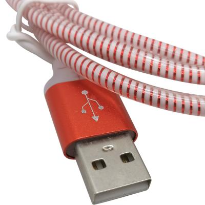 Кабель USB - Lightning 8pin, 1,0м, Smartbuy, индикац.заряда, красный (iK-512ss red)***