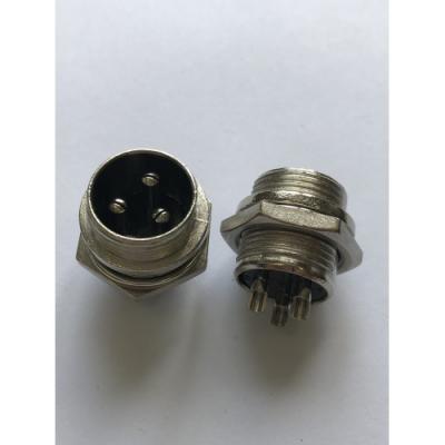 MIC12 (GX12) штекер 3pin, на корпус (5А, 125В)