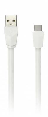 Кабель USB - Type C, 1,2м, Smartbuy, плоский, белый (iK-3112r white)