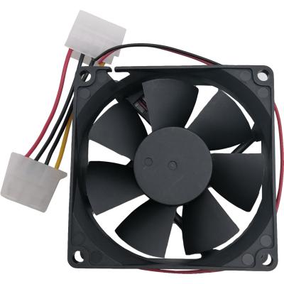 Вентилятор Gembird FANCASE-4 80х80х25, втулка, 4pin, провод 30см
