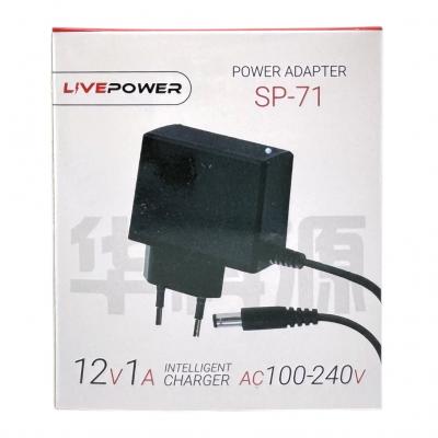 Блок питания импульсный 12,0V,  1,0A, 12W вилка на блоке, SP71 (5.5*2.1)