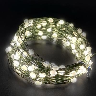 Гирлянда провол. 10м, 100LED, т.бел. капли макро, 8 функций, Luca String Light /87632/