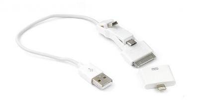 USB адаптер Gembird A-USBTO14B 3 in 1 iPhone+iPad+mUSB, переходник с iPhone4 на 5 ***