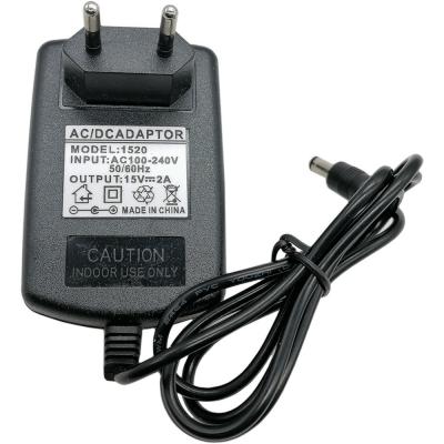 Блок питания импульсный 15V  2,0A, 2,5х5,5 мм, вилка на блоке**