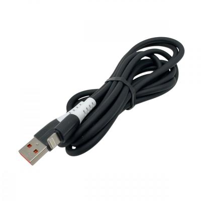 Кабель USB - Lightning 8pin, 2,0м, Ugetus R82, силикон, черный (без упаковки)