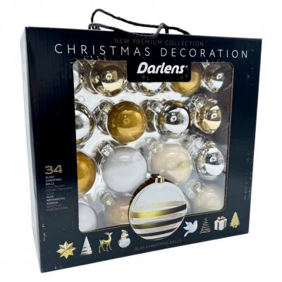 Игрушка ёлочная, уп.34шт. разноцветные, Darlens DL-DRL00883