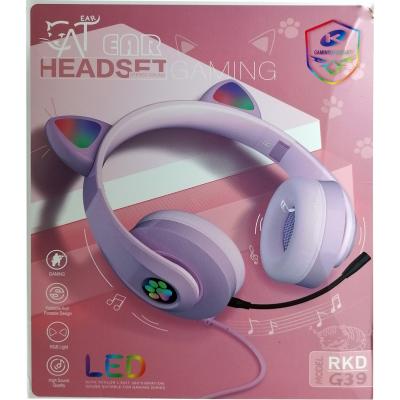 Наушники-гарнитура KADUM G39, для ПК (3,5мм/USB), голубая***