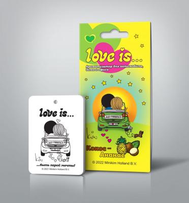 Ароматизатор картонный LOVE IS... (КОКОС-АНАНАС)