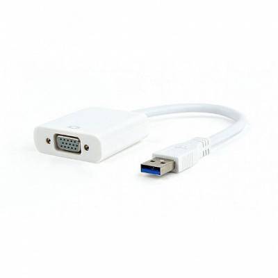Конвертер USB 3.0 x VGA, Cablexpert AB-U3M-VGAF-01-W, белый /16748/
