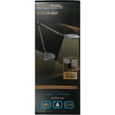 Настольная лампа National NL-84LED (струбцина в комплекте) серебро***