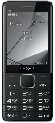 Мобильный телефон teXet TM-425 черный