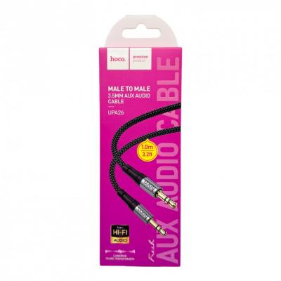 Jack 3,5mm - Jack 3,5mm 1,0м stereo HOCO UPA26 Series, черный