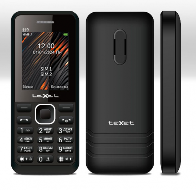 Мобильный телефон teXet TM-119 черный