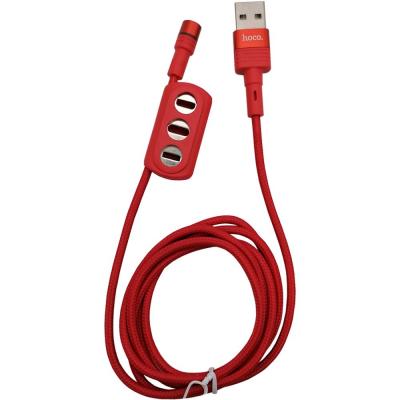 Кабель 3 в 1 USB -  Lightning 8pin+micro USB+Type C, 1,2м, HOCO U98 Sunway, красный