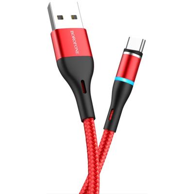 Кабель USB - Lightning 8pin, 1,2м, BOROFONE BU16 Magnetic, красный**