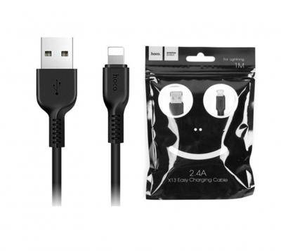 Кабель USB - Lightning 8pin, 1,0м, HOCO X13 Easy, черный /пакет/