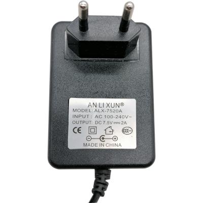 Блок питания импульсный  7,5V, 2,0A, 15W (2,5х5,5мм) вилка на блоке /6400