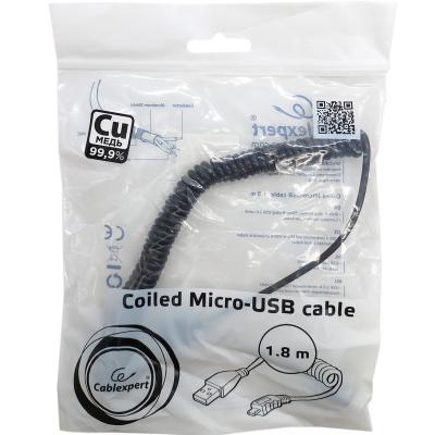 Кабель USB - micro USB, 1,8м, Pro Cablexpert CC-mUSB2C-AMBM-6, витой, черный