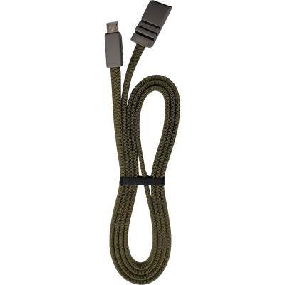 Кабель USB - micro USB, 1,0м, Remax Weave RC-081m, оливковый