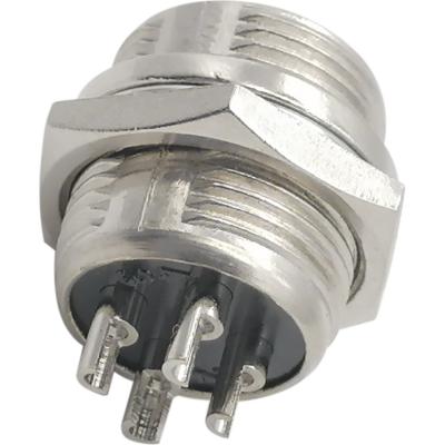 MIC16 (GX16) штекер 4pin, на корпус (7А, 125В)