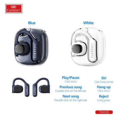 Беспроводные наушники Earldom TWS35 Sport, bluetooth, в кейсе, белый