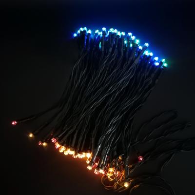 Гирлянда нитевая уличная, 10м, 100LED, RGB солн.панель, Ч.П. LX-224