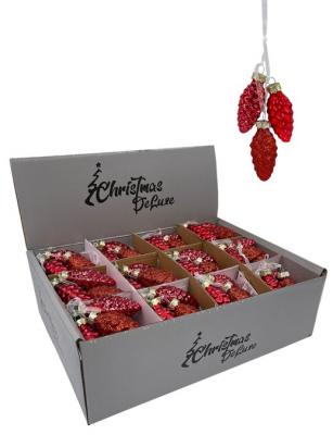 Игрушка ёлочная, СВЯЗКА 3шт шишки, 6см, винтажная классика box36 /89878/