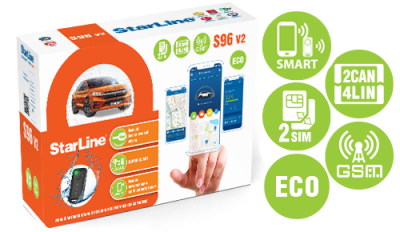 Автосигнализация StarLine S96 v2  BT GSM ECO 2CAN+4LIN