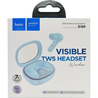 Беспроводные наушники HOCO EQ6 Shadow, bluetooth, в кейсе, синий