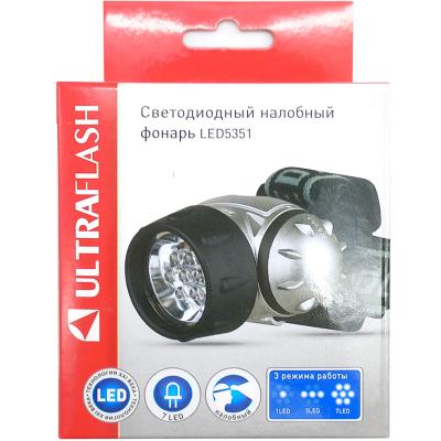 Фонарь налобный Ultraflash "HEADLITE"LED5351 (7LED, 3 реж.,3*R03)