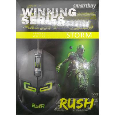 Мышь проводная игровая Smartbuy RUSH Storm, черная, SBM-916G-K 