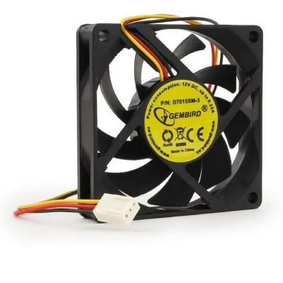 Вентилятор Gembird D7015SM-3, 70х70х15, втулка, 3pin, провод 25см