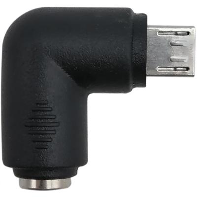 Переходник питания гн.5,5*2,1 х microUSB, угловой