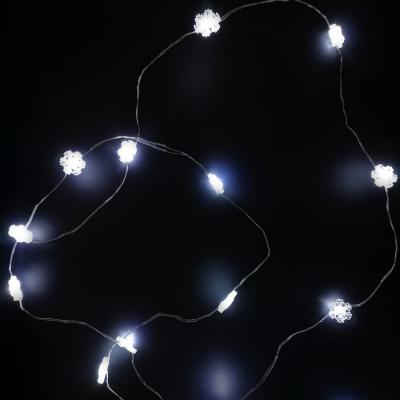Гирлянда проволочная, 1,9м, 20LED, х.бел. снежинка, 2*AA, Luca String Light /83161/