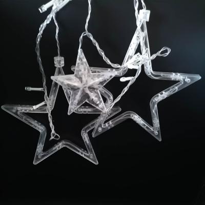 Гирлянда бахрома, 3,0м, LED, 6 снежинок 6 звезд, т.бел. LX-41