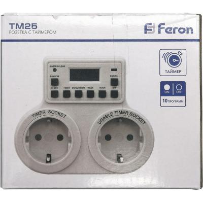 Таймер Feron TM25, 2 розетки /23236/ 