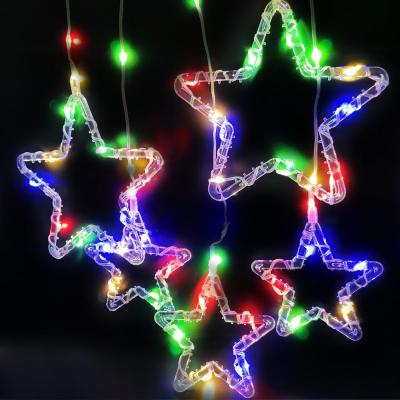 Гирлянда бахрома, 3м 10шт звезд/звезды, RGB LX-364
