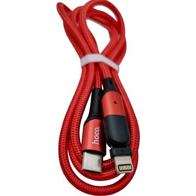Кабель Type C - Lightning 8pin, 1,2м, HOCO U100 3.0А 20W PD, красный