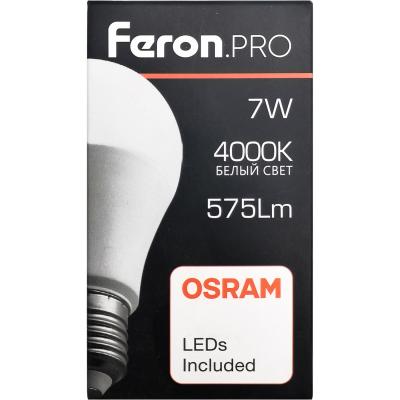 LED лампа A55/07W/4000/E27, Feron.PRO /38024/***