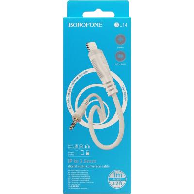 Jack 3,5mm - Lightning 1,0м, BOROFONE BL14, белый