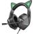 Наушники BOROFONE BO106 Cute игровая гарнитура, черный/зеленый (elf cat)