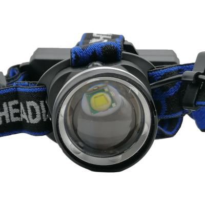 Фонарь налобный Bailong BL-T07-T6, 3 режима, ZOOM, 2*18650, кабель microUSB