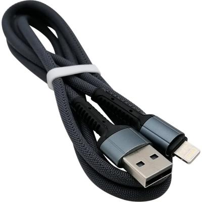 Кабель USB - Lightning 8pin, 1,0м, SmartBuy S26, 3A, нейлон, черный/серый (iK-512-S26bg)
