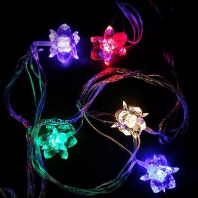 Гирлянда нитевая, 5м, 20L, Цветы кристалл RGB, LX-414