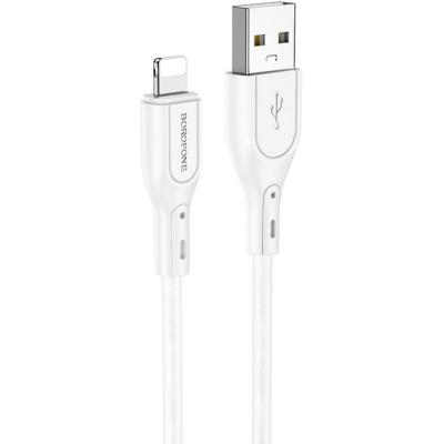 Кабель USB - Lightning 8pin, 1,0м, BOROFONE BX66 Wide way, силикон, белый