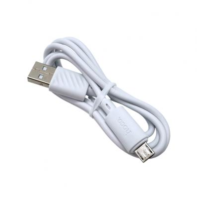 Кабель USB - micro USB, 1,0м, HOCO X88 Gratified, ПВХ, 2.4А, белый