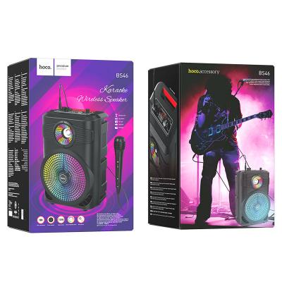 Активная колонка HOCO BS46 (FM/AUX/USB/BT) с проводным микрофоном