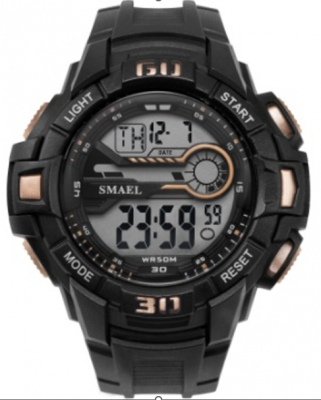 Часы наручные Smael SM1513 черный-розовый-золото (black-rose-gold)