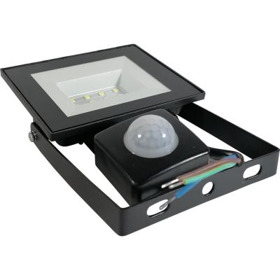 LED прожектор 10W, 6500K, IP65, 220V, датчик движения, черный (SBL-FLSen-10-65K)***
