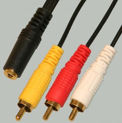 Переходник гн.3,5 (4pin) - 3 шт.RCA пласт. с каб 0,3м.